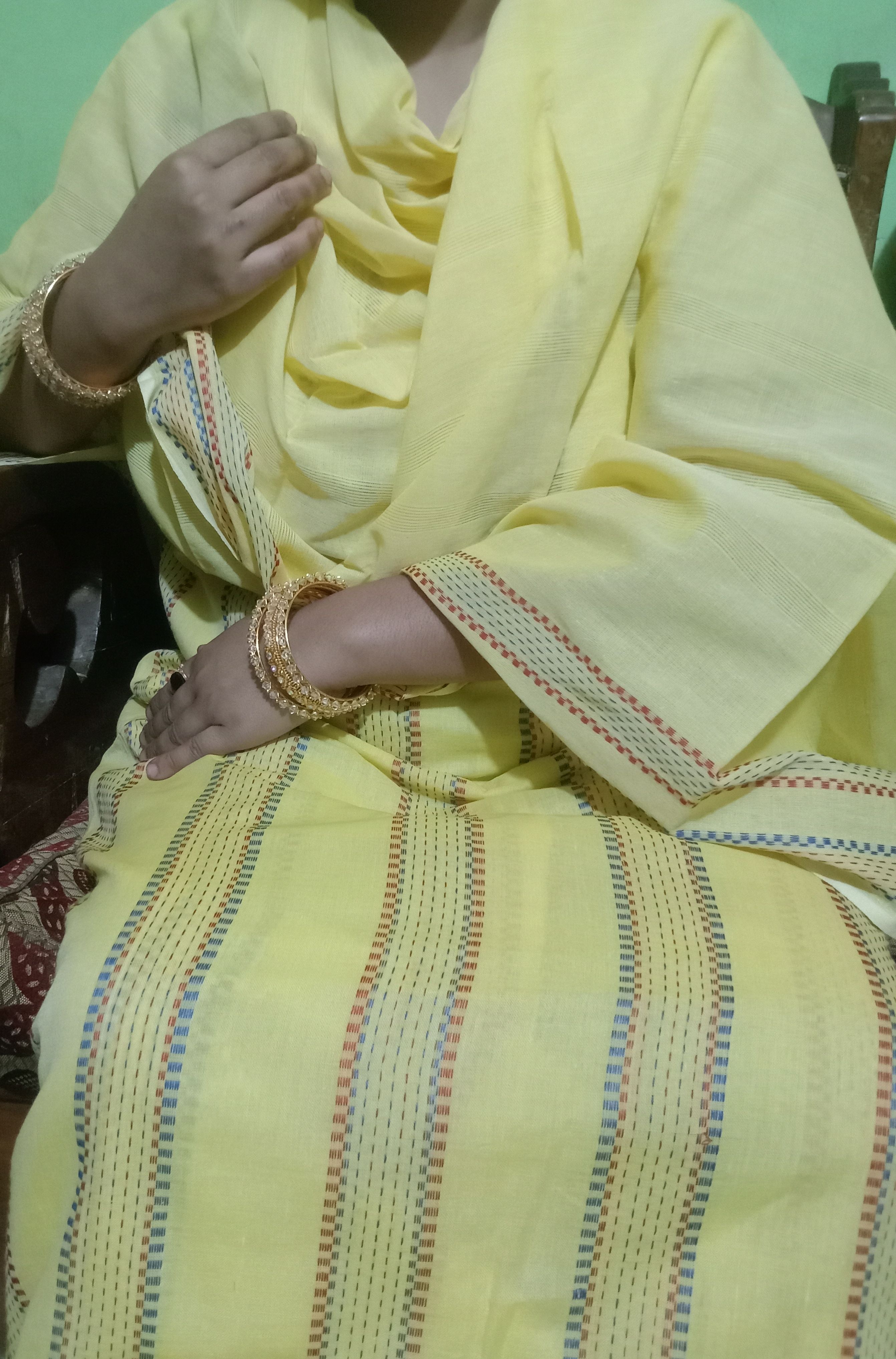 তাতের থ্রি পিস।